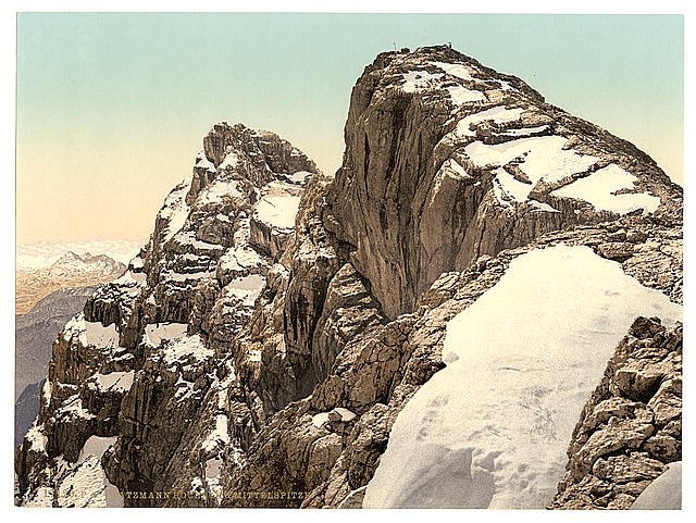 Hocheck and Mittelspitze Waltzman Upper Bavaria Vintage A4 Photo Print