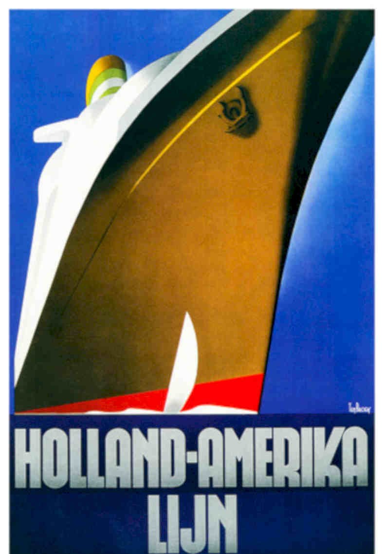 Holland Amerika Line Vintage Retro Advert Poster A4 Photo Print