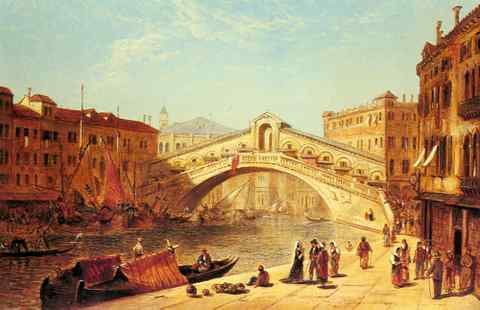 Holland James A View Of The Rialto Bridge Venice A4 Photo Print