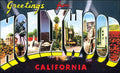 Hollywood Luggage Label Vintage A4 Photo Print