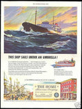 Home Insurance Ship Vintage Retro Advert Ads A4 Photo Print