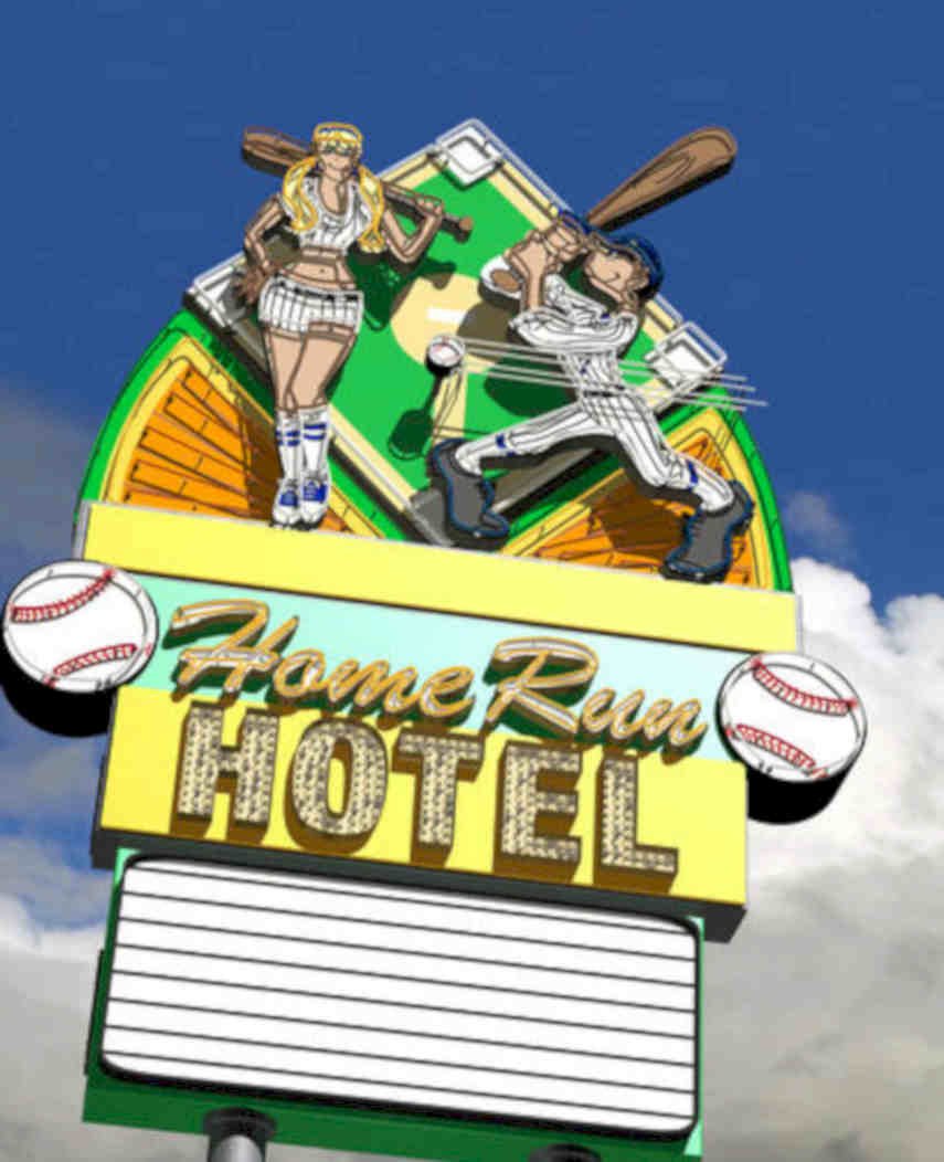 Home Run Hotel Vintage Retro Advert Poster A4 Photo Print