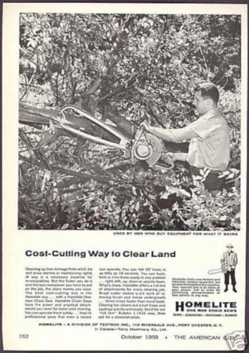 Homelite Brush Cutters Vintage Retro Advert Ads A4 Photo Print
