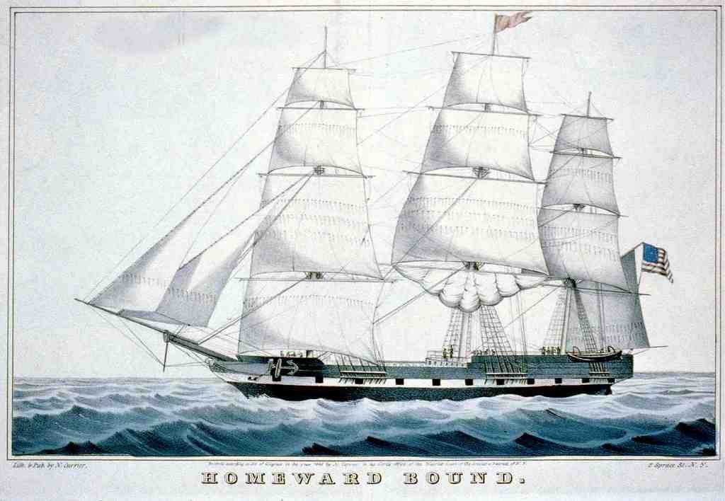 Homeward Bound Ship Vintage A4 Photo Print