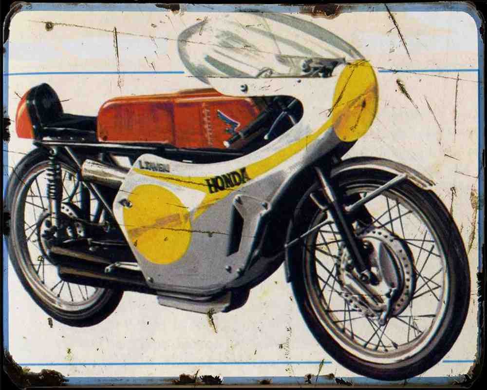 Honda 125 1966 Motorbike Vintage Aged A4 Photo Print