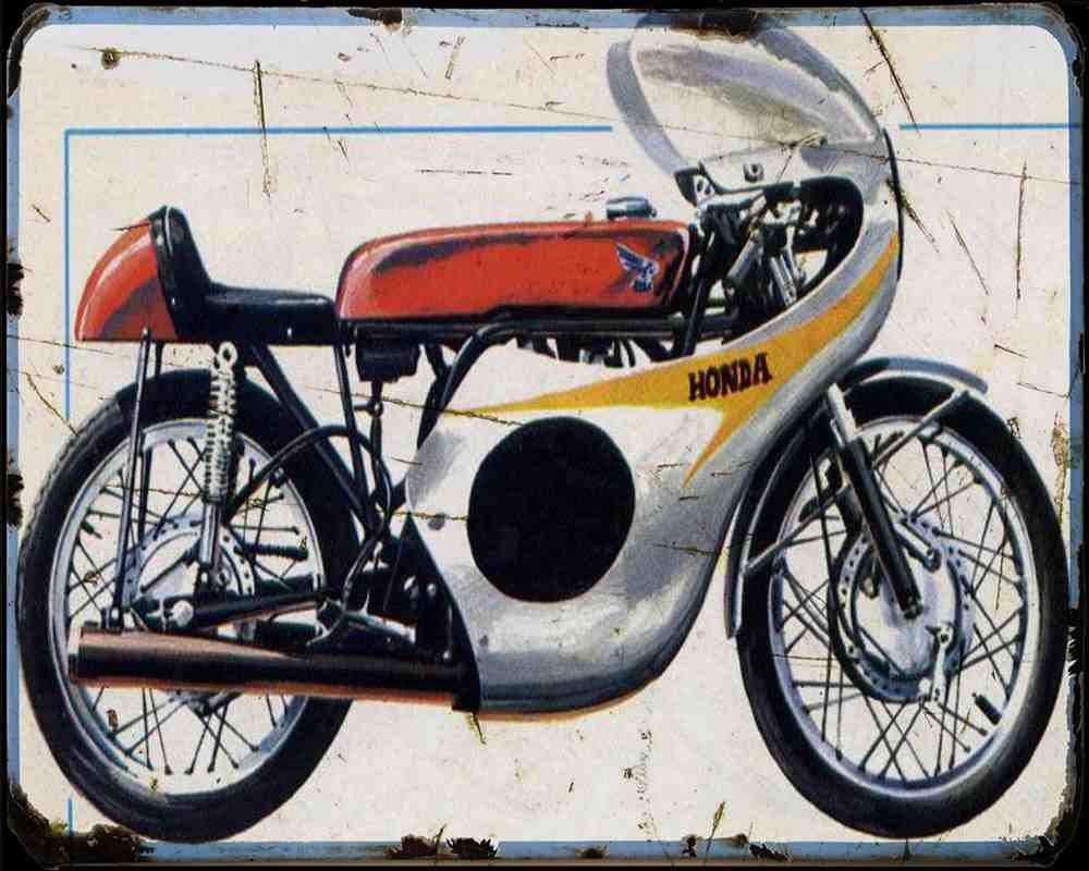 Honda 125 Rc 145 1962 Motorbike Vintage Aged A4 Photo Print