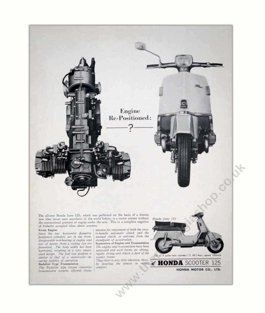 Honda 125 Scooter Vintage Retro Advert Poster A4 Photo Print