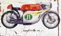 Honda 250 GP Racer 1966 Aged Vintage A4 Photo Print