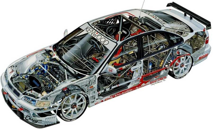 Honda Accord Super Touring cutaway A4 Photo Print