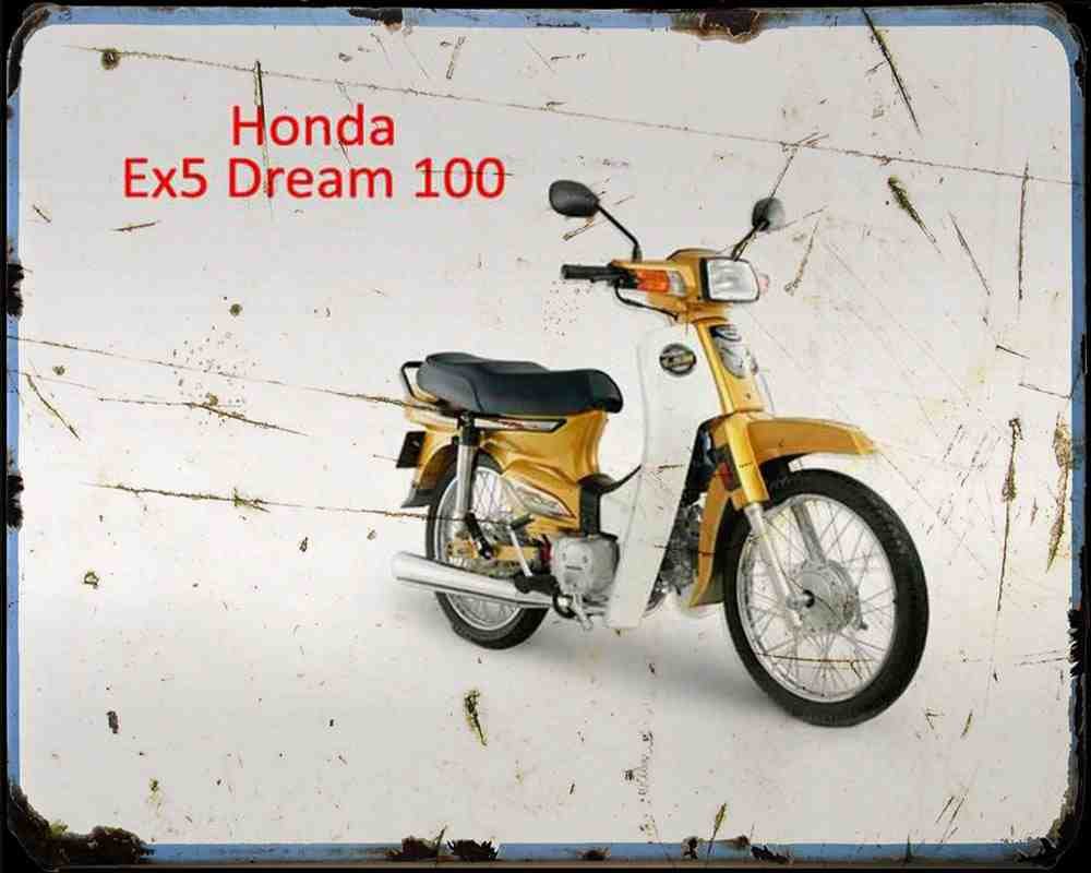 Honda C100Ex 86 03 A4 Photo Print Motorbike Vintage Aged