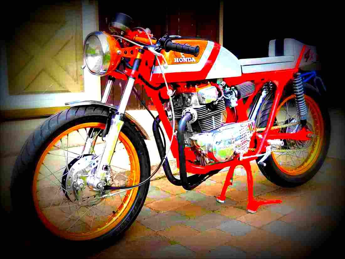 Honda CB 125 disc 1976 6 motorbike A4 Photo Print