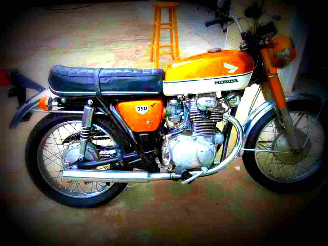 Honda CB 350 1970 4 motorbike A4 Photo Print