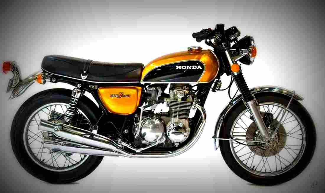Honda CB 350 disc 1975 4 motorbike A4 Photo Print
