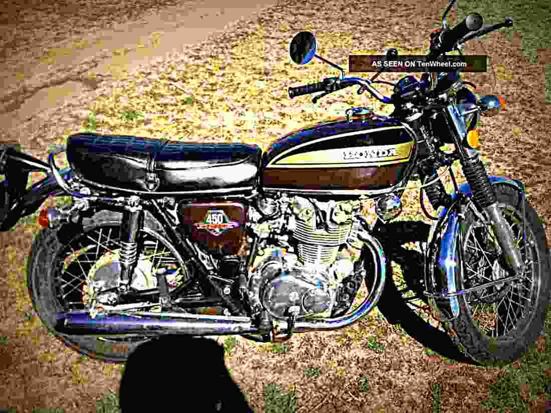 Honda CB 450 disc 1974 6 motorbike A4 Photo Print