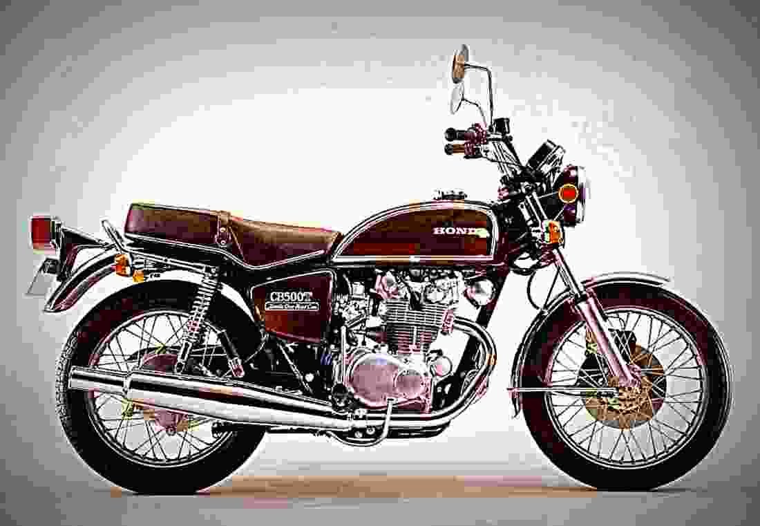 Honda CB 500 T 1976 3 motorbike A4 Photo Print
