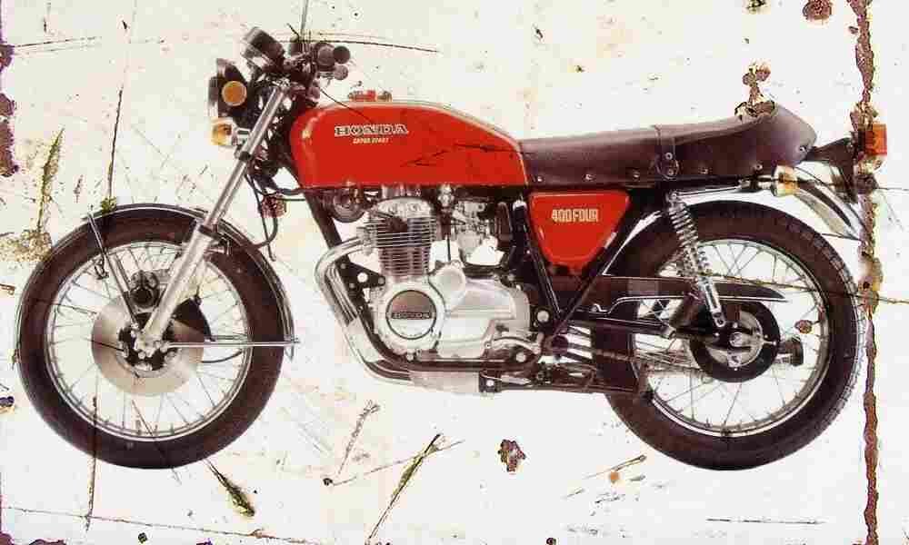 Honda CB400 Four 1975 Aged Vintage A4 Photo Print