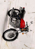 Honda CB400F 75 black 400 2021 aged A4 Photo Print