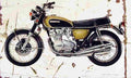 Honda CB500 Four 1971 Aged Vintage A4 Photo Print
