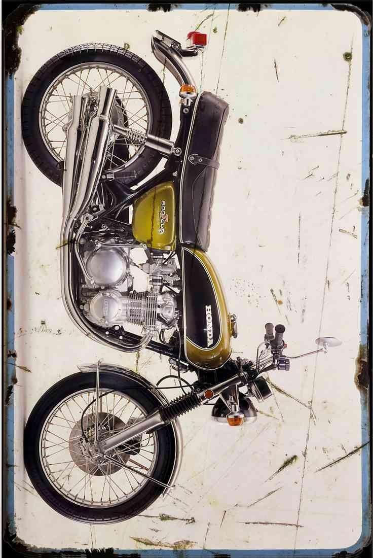 Honda CB500 Four 1971 Aged Vintage Retro Aged A4 Photo Print