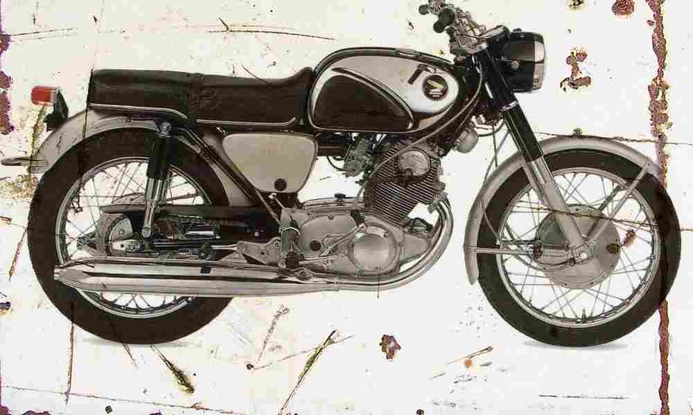 Honda CB77 1966 Aged Vintage A4 Photo Print