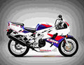 Honda CBR 750 1990 6 motorbike A4 Photo Print