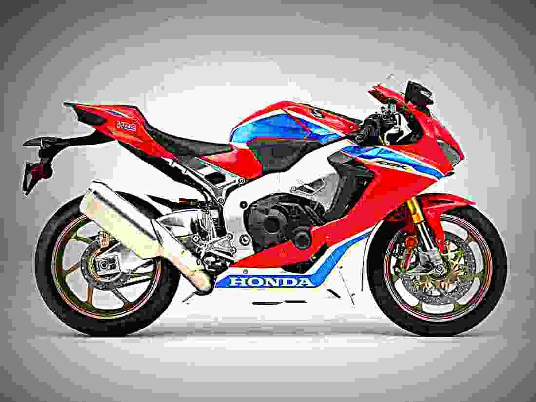 Honda CBR1000RR Fireblade 2019 3 motorbike A4 Photo Print