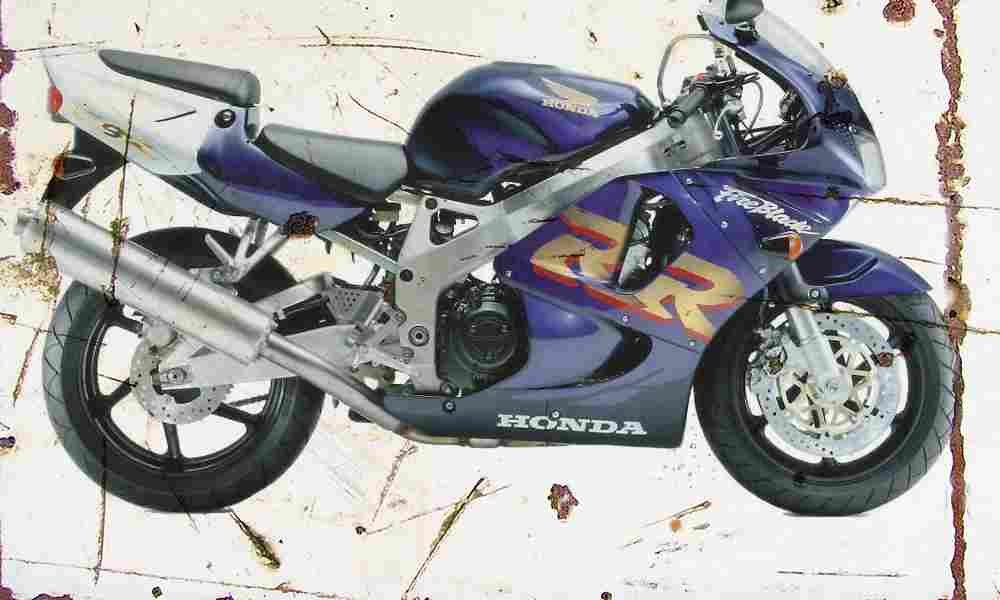 Honda CBR900RR FireBlade 1998 Aged Vintage A4 Photo Print