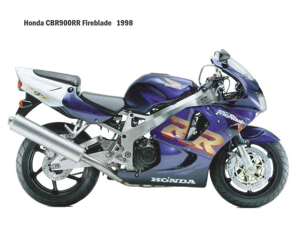 Honda CBR900RR FireBlade 1998 motorbike A4 Photo Print