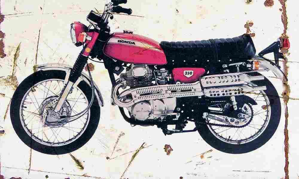Honda CL350 1970 Aged Vintage A4 Photo Print