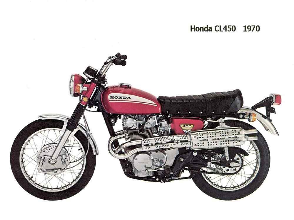 Honda CL450 1970 motorbike A4 Photo Print