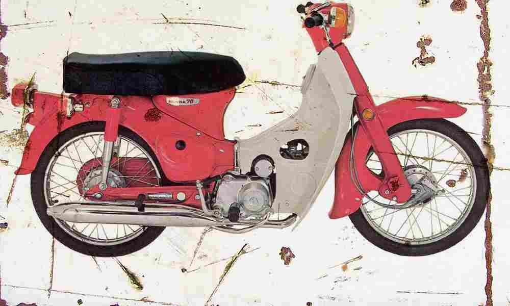 Honda CM70 1970 Aged Vintage A4 Photo Print