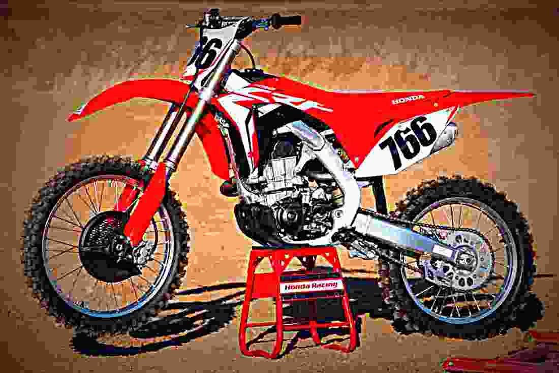 Honda CRF450R 2018 2 motorbike A4 Photo Print