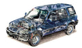 Honda CRV 1996 cutaway A4 Photo Print