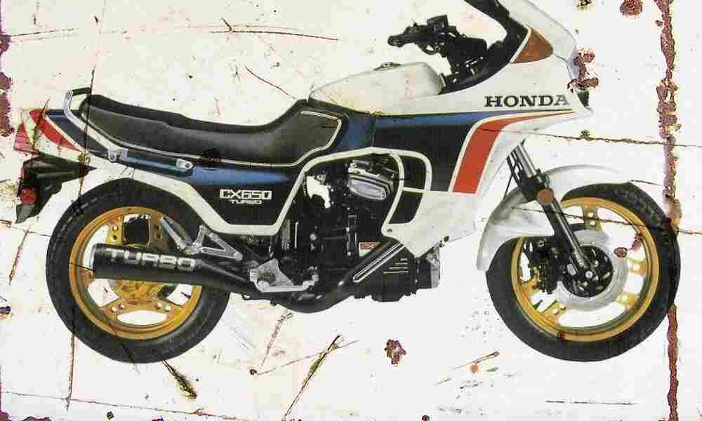 Honda CX650 Turbo 1983 Aged Vintage A4 Photo Print