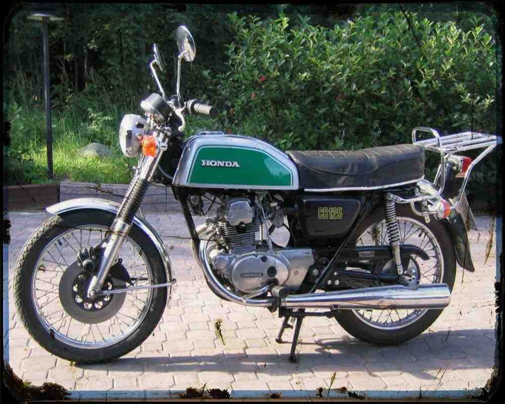 Honda Cb125 75 A4 Photo Print Motorbike Vintage Aged