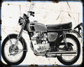 Honda Cb350 72 2 A4 Photo Print Motorbike Vintage Aged