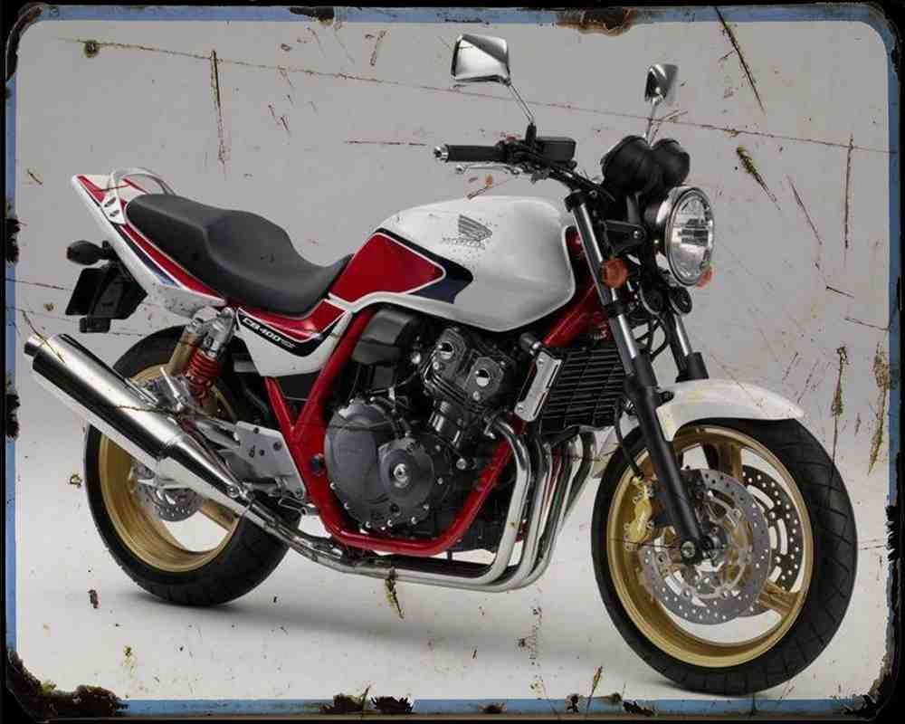 Honda Cb400 Super Four Se A4 Photo Print Motorbike Vintage Aged