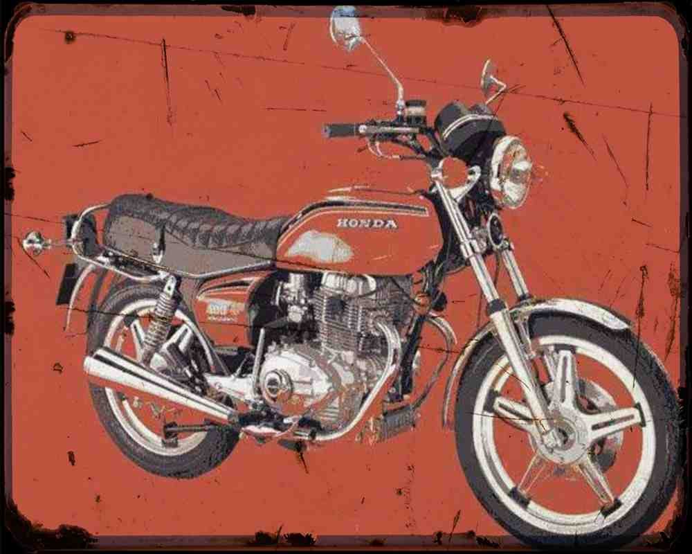 Honda Cb400A A4 Photo Print Motorbike Vintage Aged