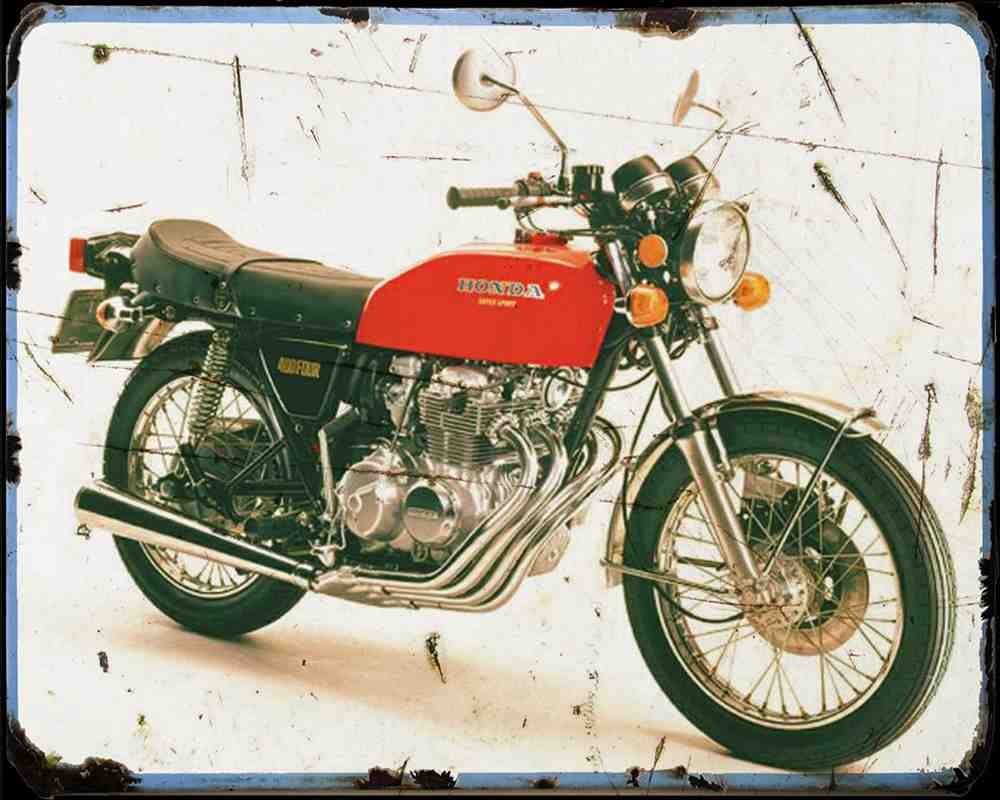 Honda Cb400F 74 A4 Photo Print Motorbike Vintage Aged