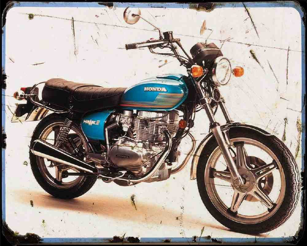 Honda Cb400T 77 Motorbike Vintage Aged A4 Photo Print