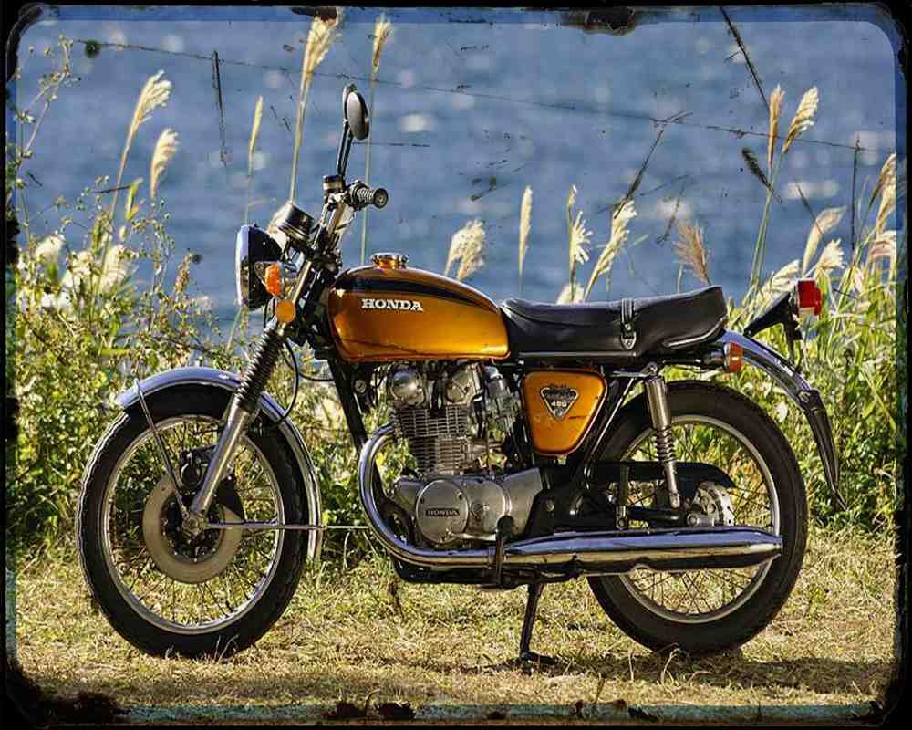 Honda Cb450 71 1 Motorbike Vintage Aged A4 Photo Print