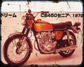 Honda Cb450 72 Motorbike Vintage Aged A4 Photo Print