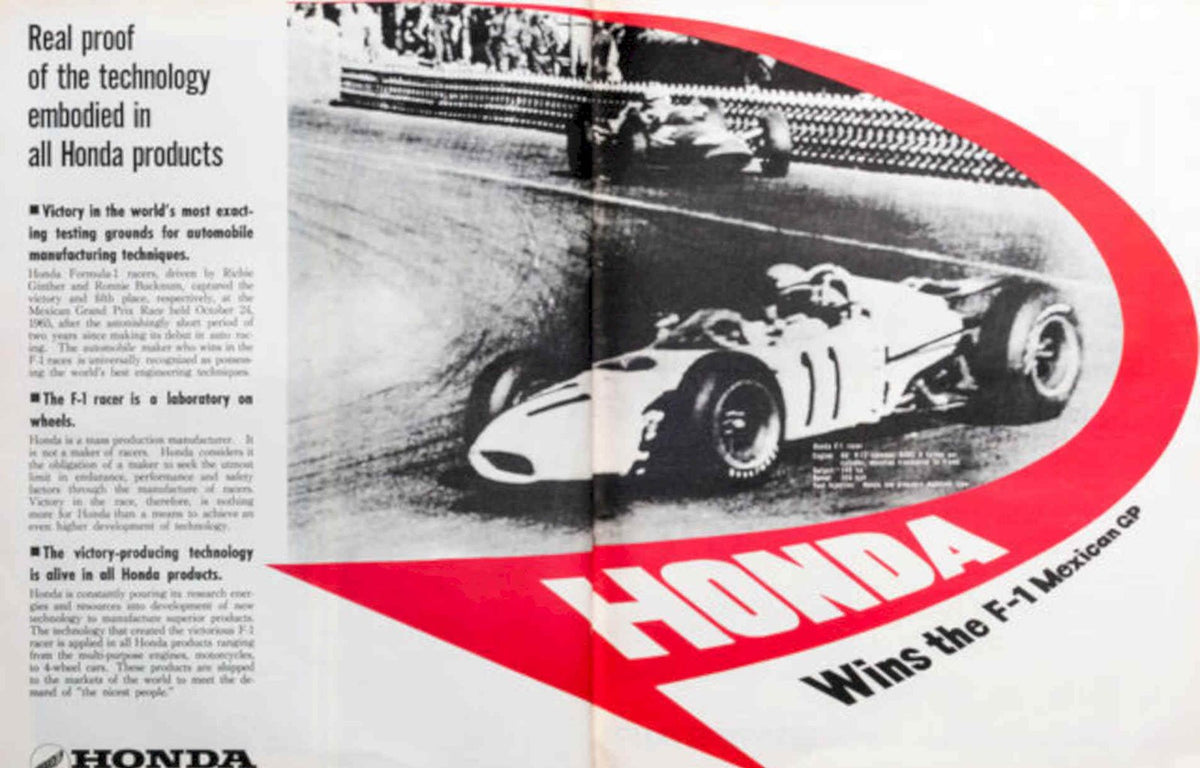 Honda F1 Race Vintage Retro Advert Poster A4 Photo Print