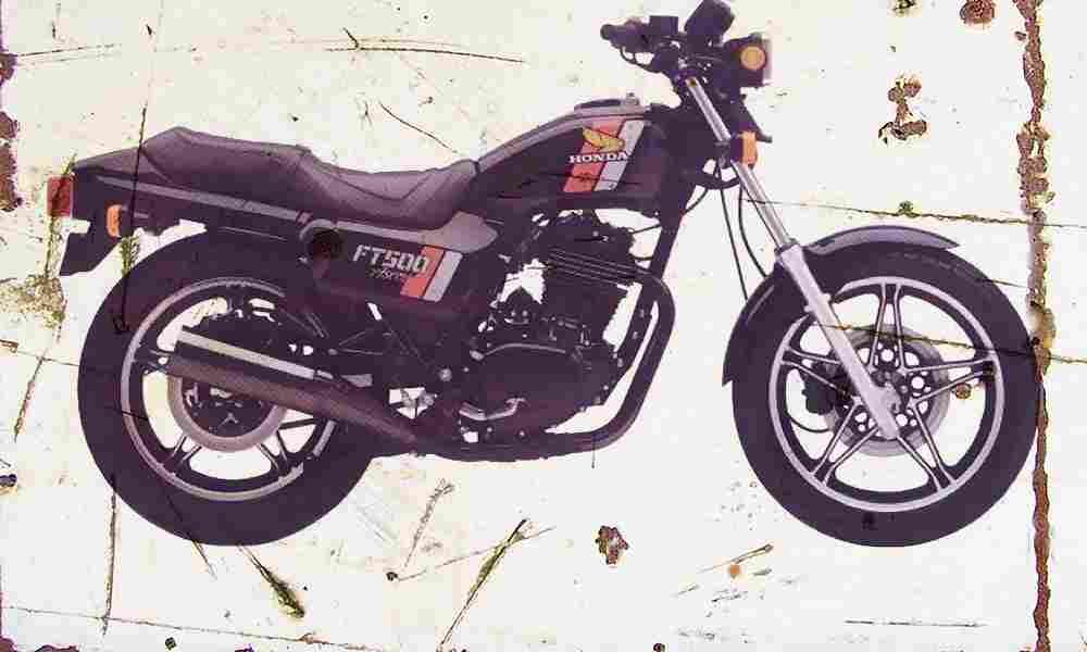 Honda FT500 Ascot 1983 Aged Vintage A4 Photo Print
