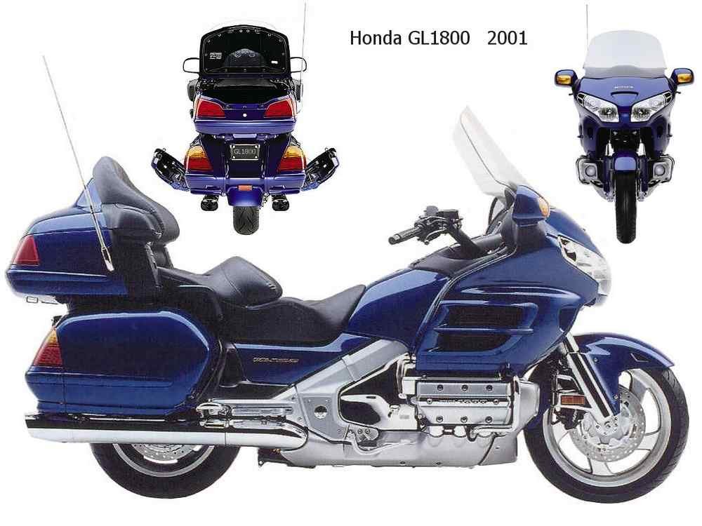 Honda GL1800 2001 motorbike A4 Photo Print