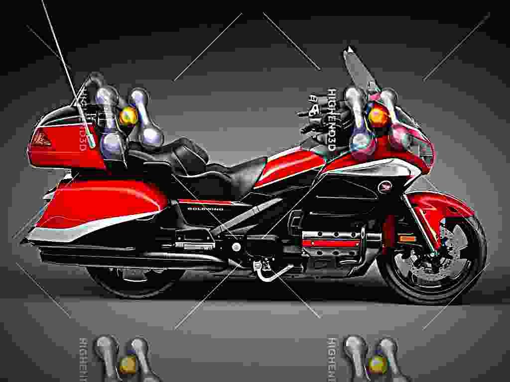 Honda GL1800 Gold Wing 2017 3 motorbike A4 Photo Print