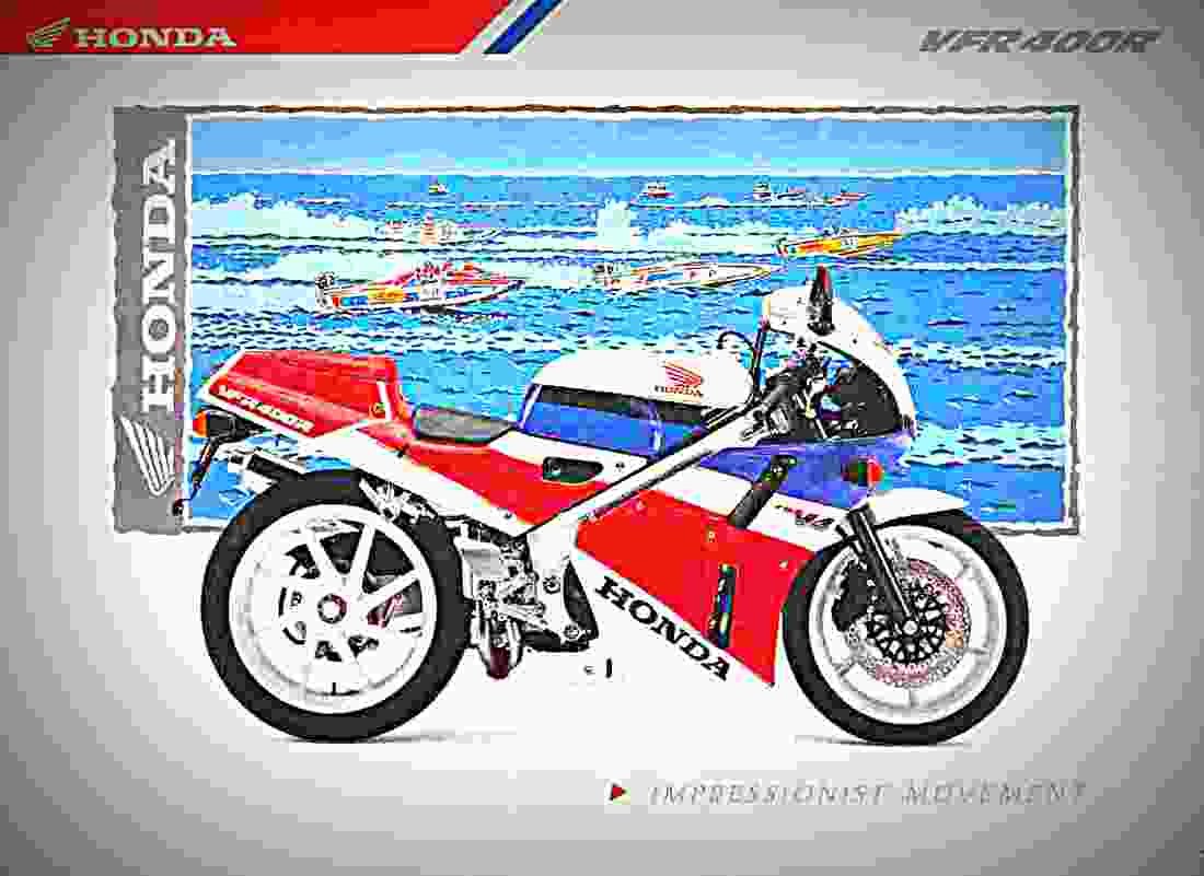 Honda NS 400 R 1987 3 motorbike A4 Photo Print