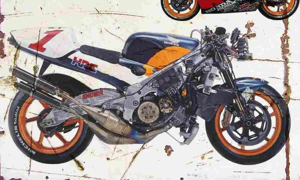 Honda NSR500 1996 Aged Vintage A4 Photo Print