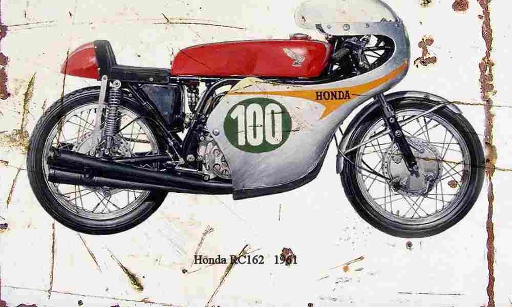 Honda RC162 1961 Aged Vintage A4 Photo Print