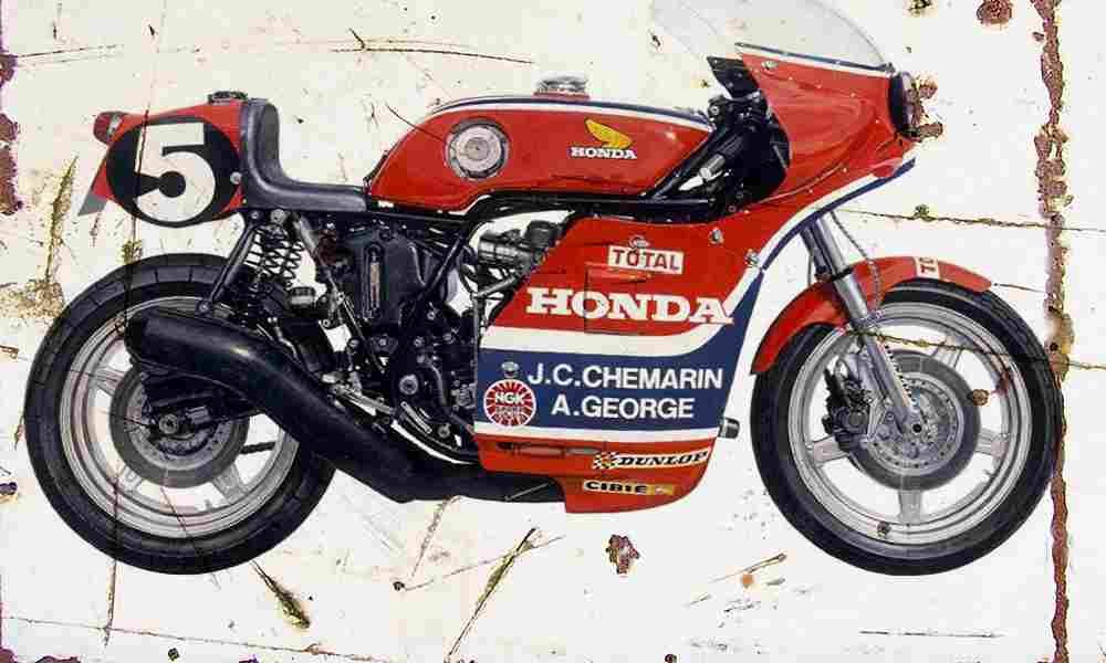 Honda RCB1000 1976 Aged Vintage A4 Photo Print